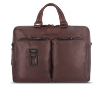 Harper Aktentasche Leder 40 cm Laptopfach dark brown