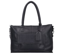 Tortola Wickeltasche Leder Laptopfach black
