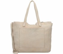 Belvedere Schultertasche Leder white sand