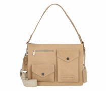 Houston Schultertasche Leder 32 cm sand