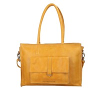 Edgemore Schultertasche Leder Laptopfach amber