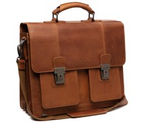 Springfield Aktentasche Leder 40 cm Laptopfach cognac