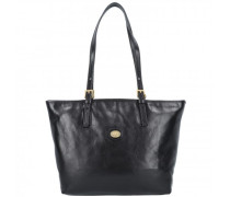 Story Donna Shopper Tasche Leder 32 cm nero-goldfarben