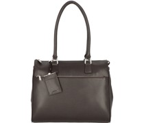Maggie Schultertasche Leder 39. Laptopfach cafe