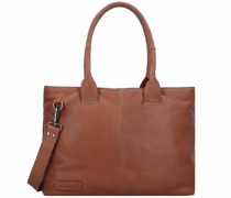 Structure Antilla Schultertasche RFID Schutz Leder 40 cm Laptopfach cognac