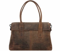 Retro Lamarr Schultertasche Leder 45 cm Laptopfach dunkel