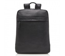 Bravo Rucksack RFID Leder 41 cm Laptopfach black