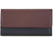Tri-fold Zip Wallet Geldbörse Leder 17 cm cacao