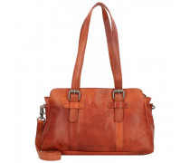 Schultertasche Leder 34 cm brandy