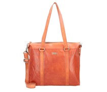 Schultertasche Leder Laptopfach brandy