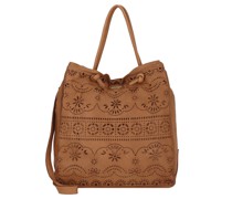 Handtasche Leder 36 cm cognac