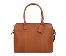 Vintage Doris Schultertasche Leder 39 cm Laptopfach cognac