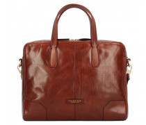 Vespucci Aktentasche Leder 38 cm Laptopfach marrone