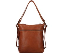 Schultertasche Leder 29,5 cm cognac