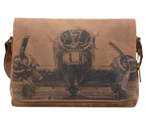 Aeroplane Messenger Leder Laptopfach brown