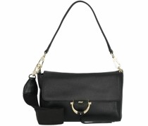 Temi Schultertasche Leder black-gold