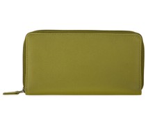 Large Double Zip Around Purse Geldbörse Leder e