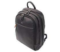 Uppsala Rucksack Leder 42 cm Laptopfach noir