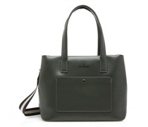 Dama Emma Schultertasche RFID Leder Laptopfach green