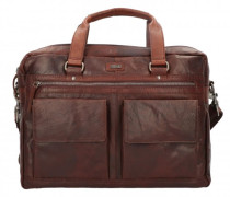 Aktentasche Leder 41 cm Laptopfach darkbrown