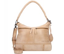 Femi & Nine Schultertasche Leder 35 cm sand