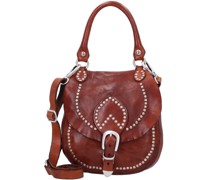 Handtasche Leder 22 cm cognac