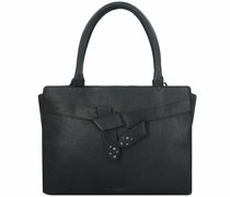 Schultertasche Leder Laptopfach black