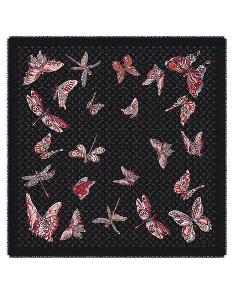 louis vuitton butterfly scarf