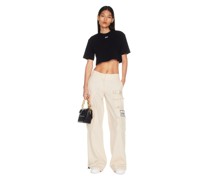 OFF STAMP GERIPPTES CROPPED T-SHIRT