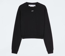 CROPPED RUNDHALSAUSSCHNITT-PULLOVER MIT OFF-MOTIV