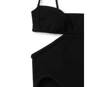 Cut Out Rib Langärmeliges Top