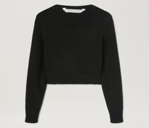 Cropped Pullover Mit Geschwungenem Logo