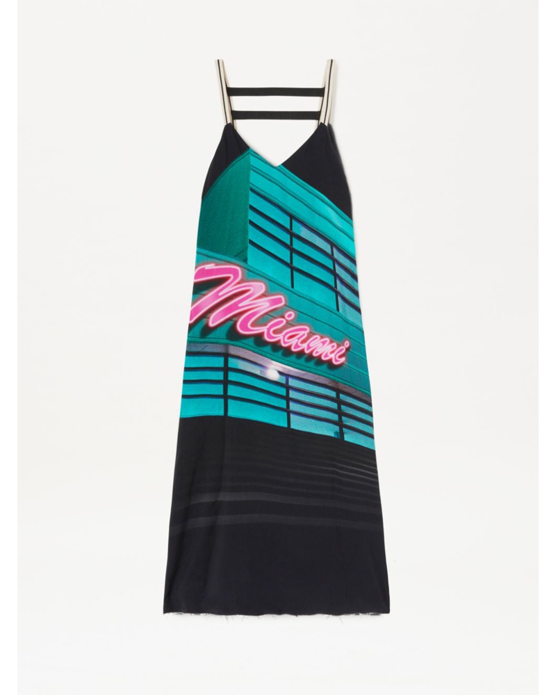 Palm Angels Damen Miami Riemen Midikleid