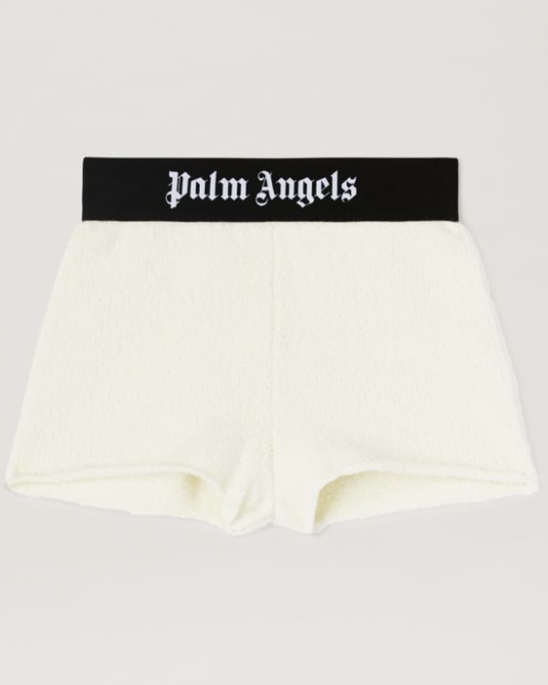 Palm Angels Damen Bouclé Strick-Short mit Logo-Bund