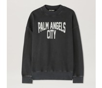 PA City Verwaschener Pullover mit Rundhalsausschnitt