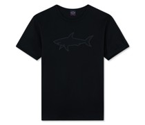 Baumwoll-T-Shirt mit Netz-Shark