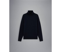 Gerippter Bretagne Rollkragenpullover mit ikonischem Badge