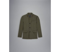 Steppjacke mit Lederdetails