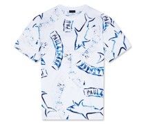 T-Shirt aus Baumwolljersey in 90er-Jahre-Passform mit Allover Shark Print