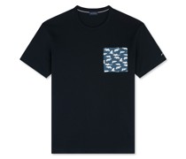 T-Shirt aus Baumwolljersey mit Brusttasche und Shark Print