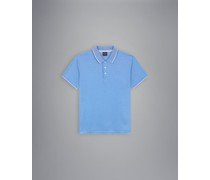 Poloshirt aus Bio-Baumwoll-Piqué mit aufgesticktem Hai