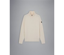 Gerippter Bretagne Rollkragenpullover mit ikonischem Badge