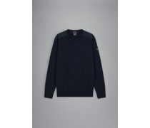Bretagne Pullover mit Rundhalsausschnitt aus Wolle mit ikonischem Badge
