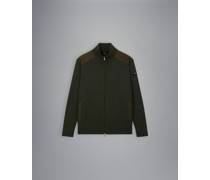 Jacke aus Wolle mit Reißverschluss und ikonischem Badge