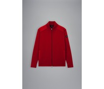 Jacke aus Wolle mit Reißverschluss und ikonischem Badge