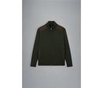 Jacke aus Wolle mit Reißverschluss und ikonischem Badge