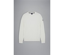 Bretagne Pullover mit Zopfmuster aus Wolle