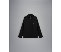 Baumwoll-Sweatjacke mit reflektierendem Schriftzug-Print