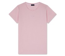 T-Shirt aus Baumwolle mit Shark-Applikation, Frau, Pink, Größe: XS
