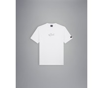 Baumwoll-T-Shirt mit Shark-Print